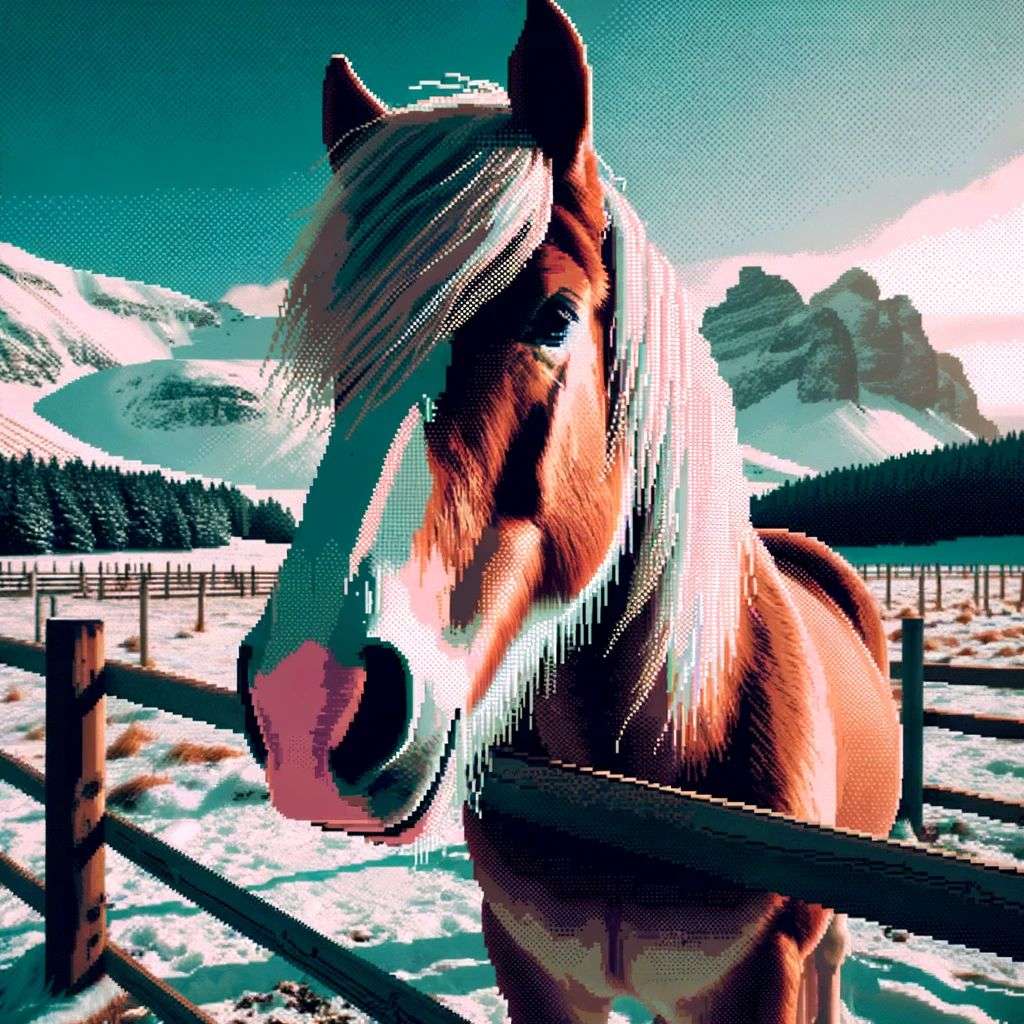 a horse, old computer game graphics